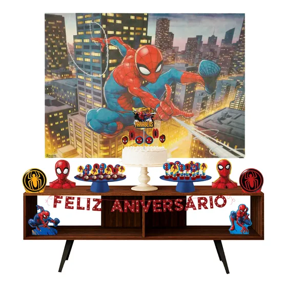 Kit Piffer Festa Fácil Homem Aranha Decoração Festa de Aniversário