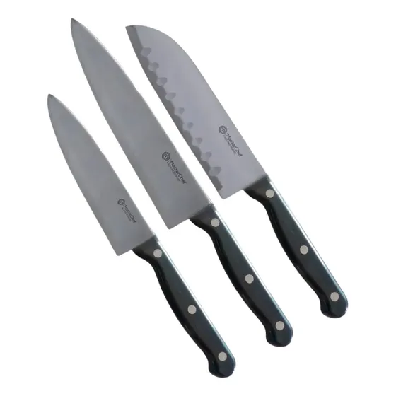  Kit 3 Facas Do Chef Quotidien 6 + 8 + 7 Santoku Masterchef