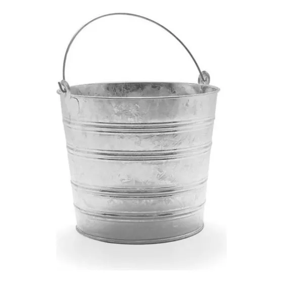 Cubeta Americana #22 Lámina Galvanizada 34 Lts Cubasa Color Aluminio Galvanizado