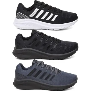 Kit 3 TĂȘnis Masculino Para Academia E Caminhada Super Leve Kit 3 TĂȘnis Masculino Para Academia E Caminhada Super Leve