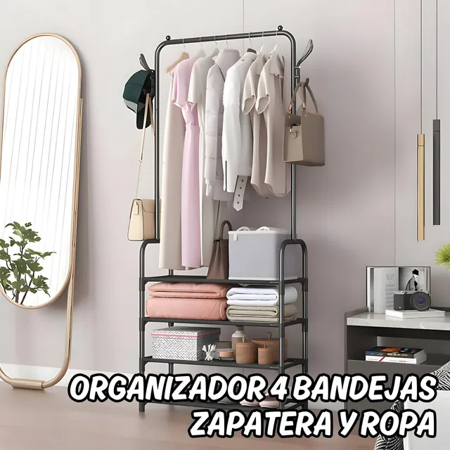 Organizador 4 Bandejas Zapatera Y Ropa