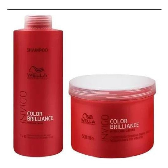 Kit Wella Invigo Color Brilliance Shampoo 1l E Máscara 500ml