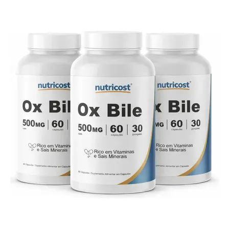 3x Ox Bile 500mg Suplemento Alimentar Envio Imediato