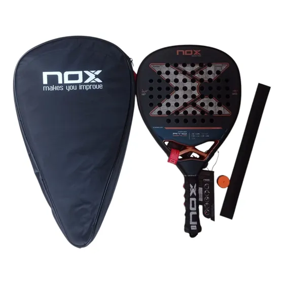 Paleta Padel Paddle Nox At10 Genius Attack 18k Tapia + Reg