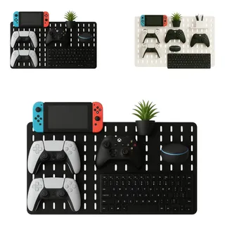 Pegboard Premium Mdf Setup Gamer Home Office Preto Deitado Pegboard Premium Mdf Setup Gamer Home Office Preto Deitado