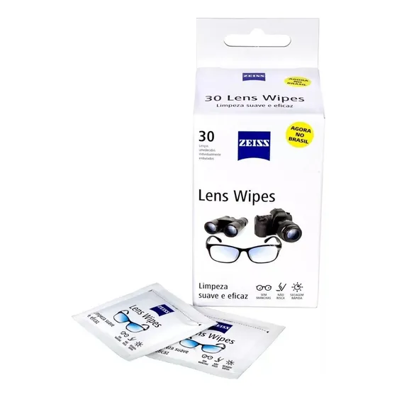 Lenços Umedecidos Zeiss Lens Wipes - 30 Unidades