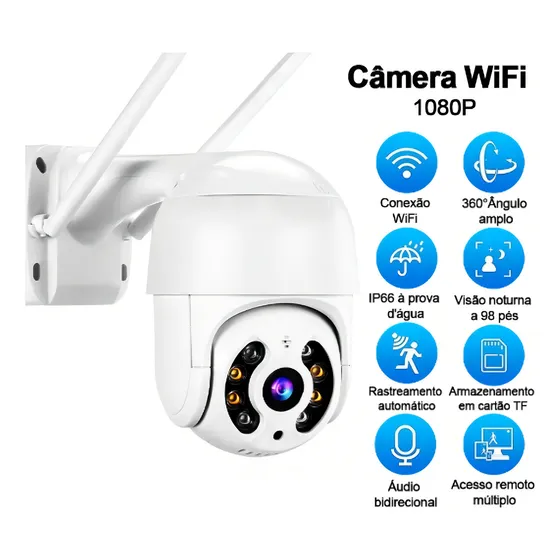 Câmera Externa Ip Prova D'água Infravermelho Externa Wifi Hd