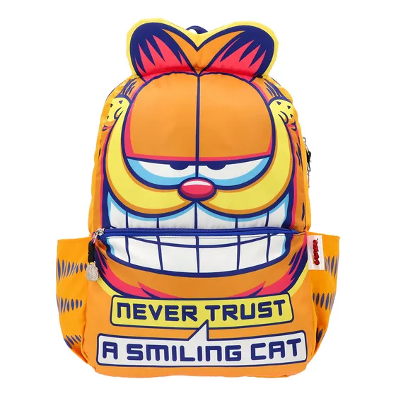 Mochila Garfield Naranja Juvenil Casual Lasagna Carita