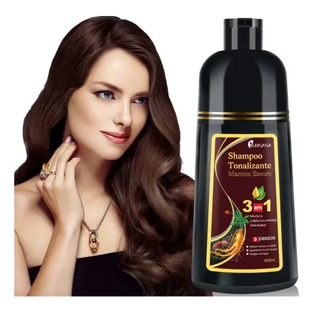 Kaisasa Shampoo Tonalizante Para Cobrir Cabelo Cinzentoshampoo Naturalshampoo Para Cabelo Grisalhoblack Hair Shampooshampoo Cabelos Grisalhosmarrom Escuro