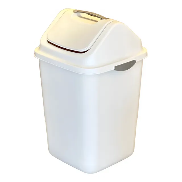 Papelera Plastica Blanca C/tapa Oscilante 12 Lts