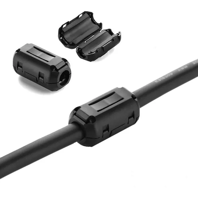 Kit 10 Ferrite Supressor De Ruído Emi Rfi Tipo Clamp 7 Mm