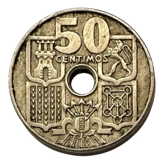 España - 50 Céntimos - Año 1949 (52) - Km #777 - Ancla