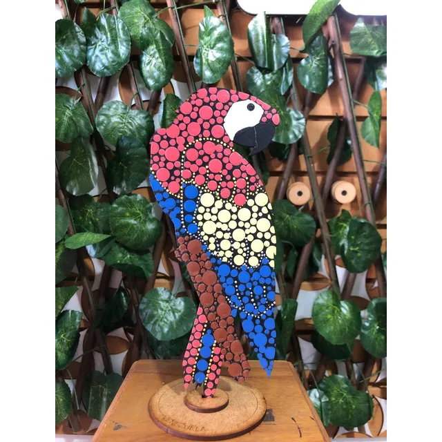 Guacamaya En Puntillismo De Mesa 