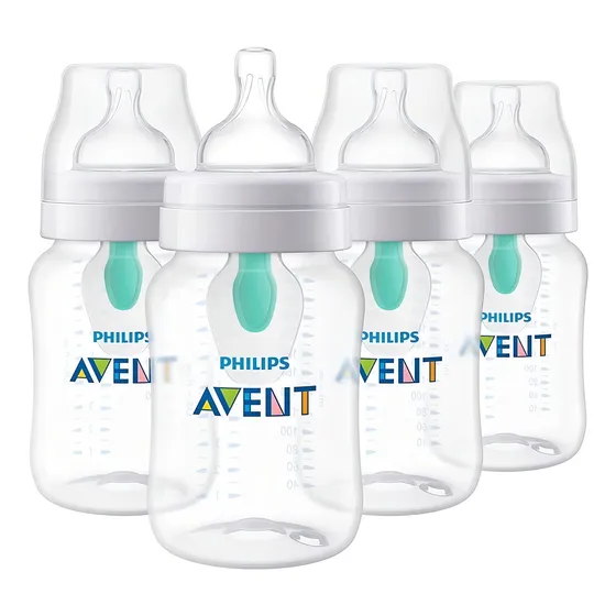 Combo 4 Unidades Biberon Avent Con Valvula Anticolico 9 Oz