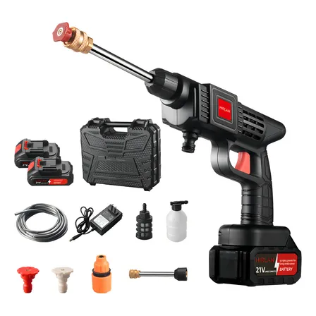 Hidrolavadora Inalámbrica Electrica Hirlan Yn01 Pistola Para Lavado Autos Portatil Color Negro