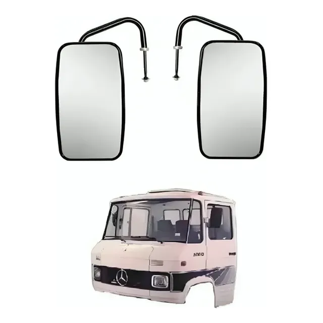 Kit 2 Espelhos Retrovisor Caminhão Mb 608 708 Com Suporte