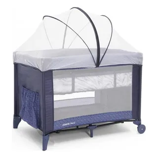 Berço Cosco Kids, Nanny, 0 A 18kg, Azul Rajado Berço Cosco Kids, Nanny, 0 A 18kg, Azul Rajado