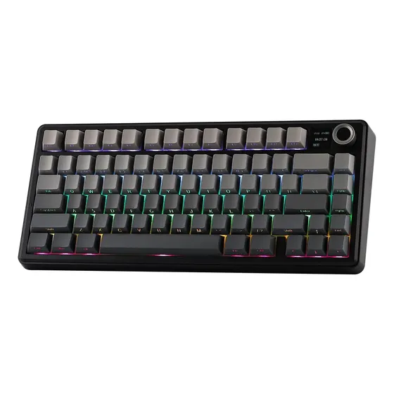 Teclado Mecánico Aula F75 Max 75% Switch Leobog Reaper Green Black Degraded Inglés Us | Cuotas sin interés