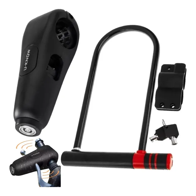 Set Candado Para Moto Traba Volante + Traba Disco Antirobo
