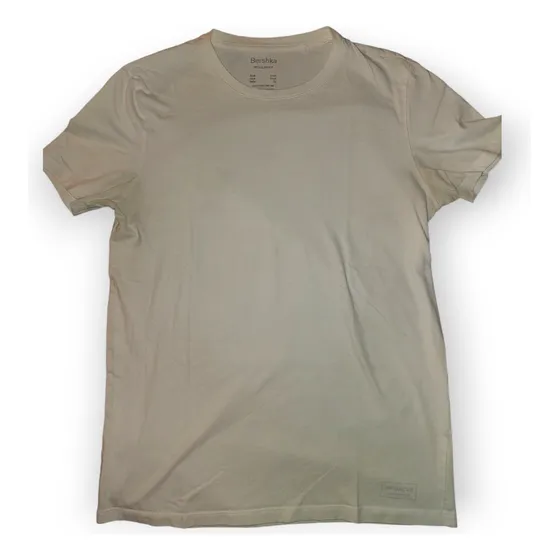 Camiseta Bershka Para Hombre - Talla S - Color Blanco