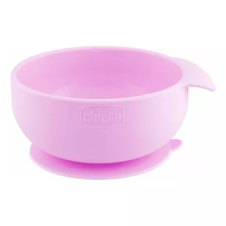 Chicco Easy Bowl Plato De Silicona Con Ventosa 6m+ Color Rosado