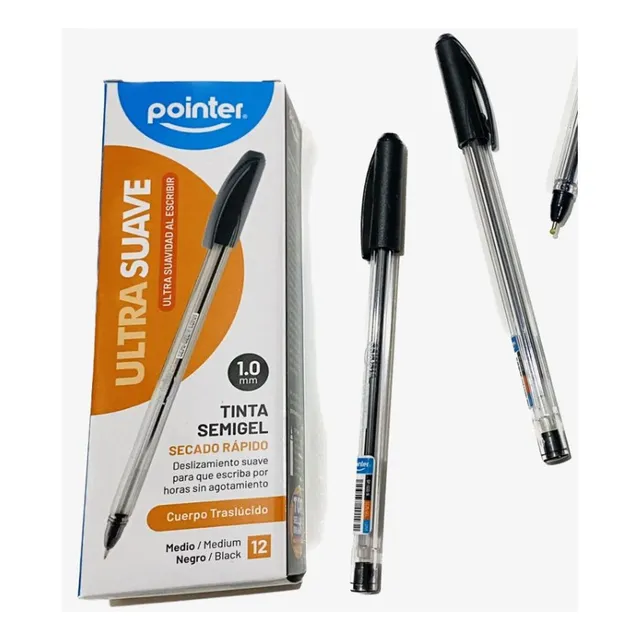 Bolígrafo Semigel Ultra Suave Pointer Traslucido (12uni)