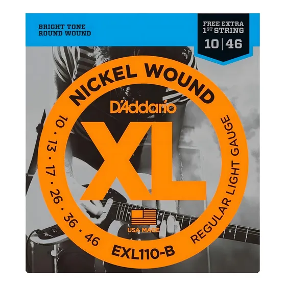 Encordoamento D'addario Exl110b Guitarra 010 + Mi Extra Pl10