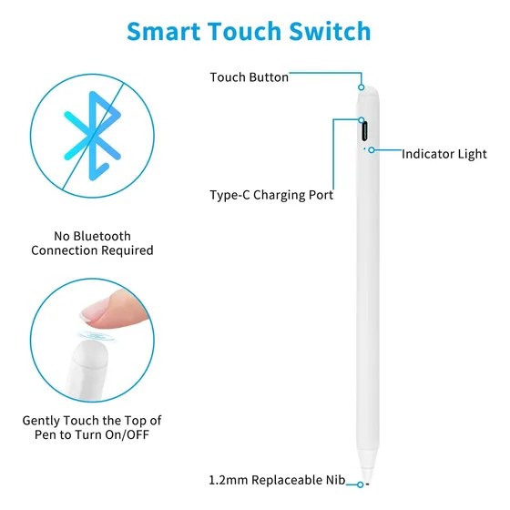 Lápiz Táctil Óptico Para Tablet/ iPhone/ Y Mas Dispositivos