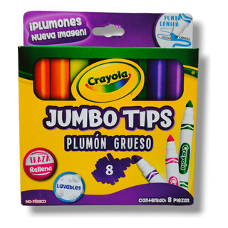 Plumones Jumbo Tips Lavables Crayola C/8pz Plumones Jumbo Tips Lavables Crayola C/8pz