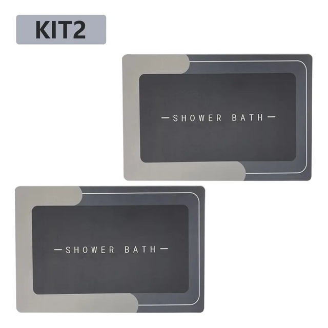 Kit2 Tapetes Para Banheiro escuro Absorcao Ultra