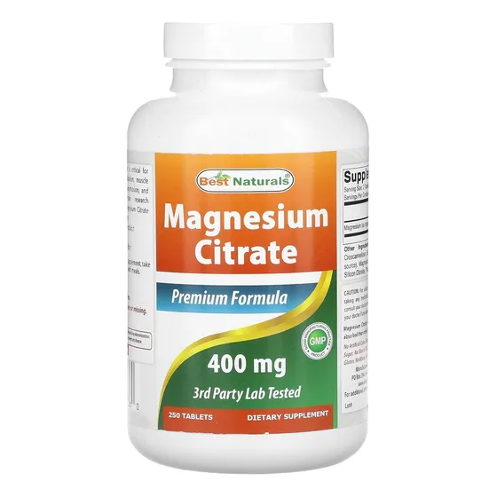 Citrato De Magnesio 400mg 250 Tabletas Best Naturals