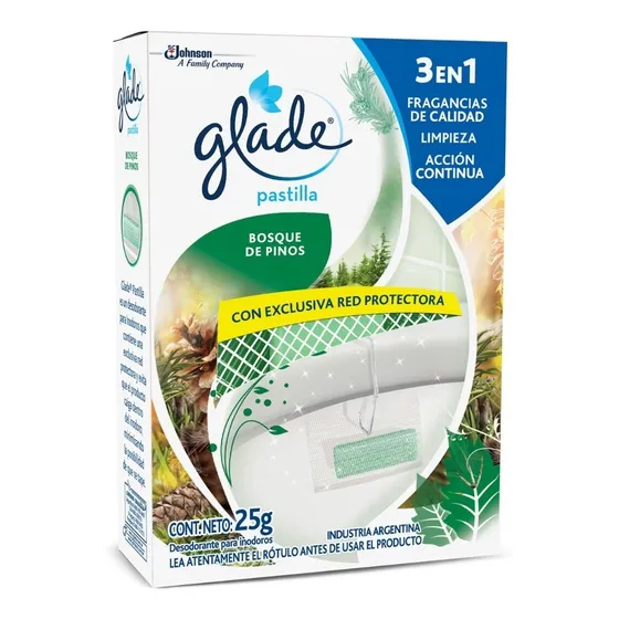 Pastilla Para Inodoro Glade Pino 25 Gr X 3 Unidades