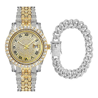 Nuevo Reloj De Cuarzo Hip Hop De Diamantado Para Unisex Nuevo Reloj De Cuarzo Hip Hop De Diamantado Para Unisex