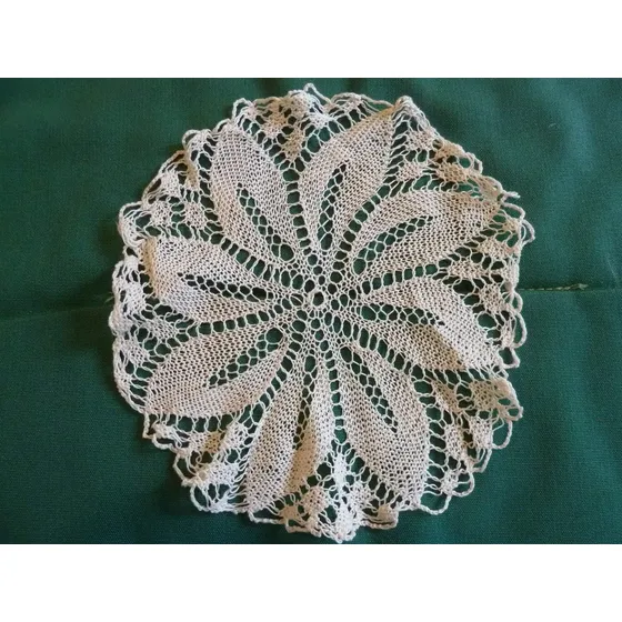 Antigua Carpeta Tejida Crochet Macramè,20 Cm,hilo De Algodón
