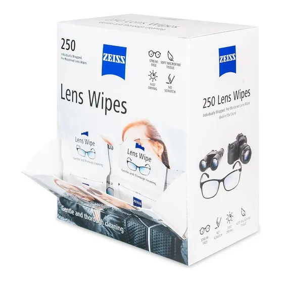 Kit Lens Wipes Zeiss Com 250 Lenços Umedecidos Limpa Lentes