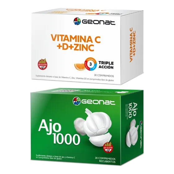 Geonat Vitamina C Triple Accion + Ajo 1000 30 Comprimidos