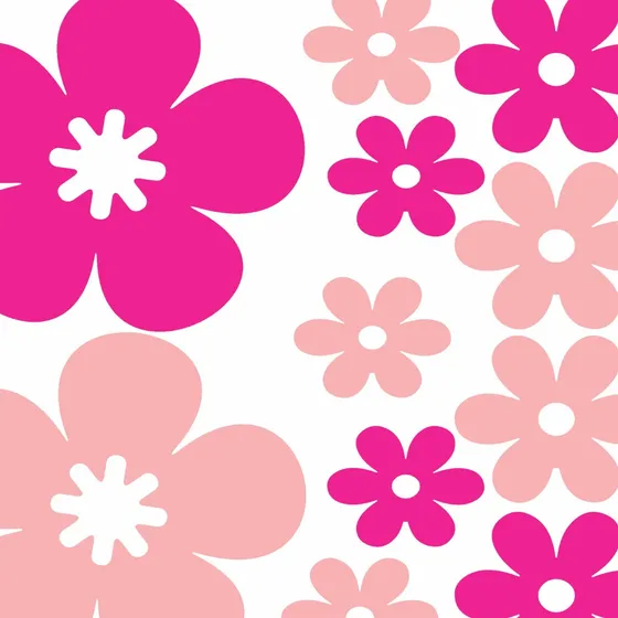Vinilos Decorativos Flores Niña Pared Cuarto Papel Tapiz