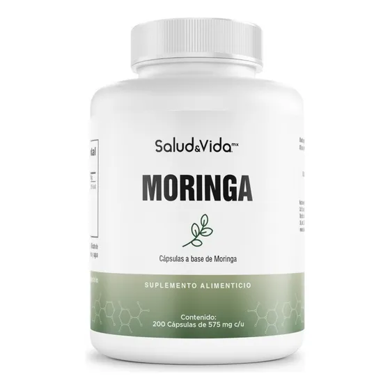 Moringa Oleifera 1500mg por Porción (3 Cápsulas al día) - 200 Cápsulas de Fácil Absorción - 100% Natural  - S&V - Sin Gluten y Sin OMG