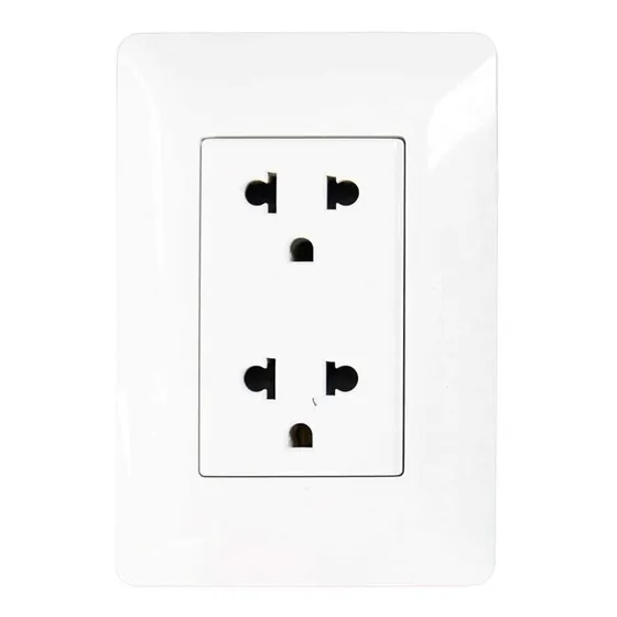 Tomacorriente Doble Universal + Línea Tierra Bm1208tr Opalux