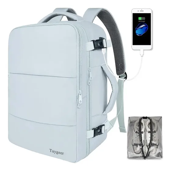 Mochila Impermeable Taygeer 1001 Azul Para Laptop 15.6" Viaje Aprobado Avión