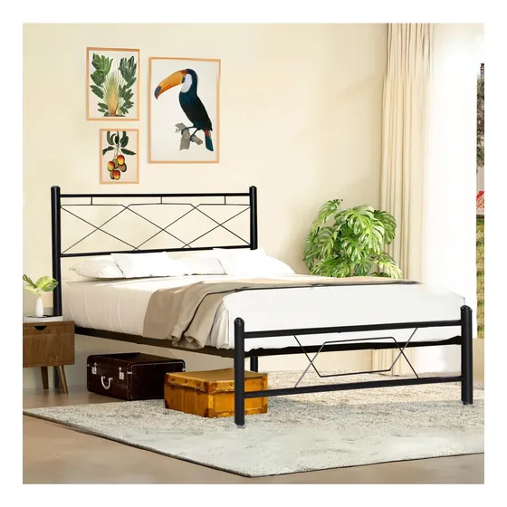 Base Cama Malik Matrimonial Desarmable Para Colchon Cabecera