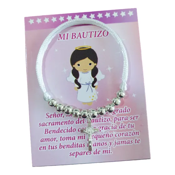 30 Pulseras Decenario Recuerdo Bolo Económico De Bautizo 