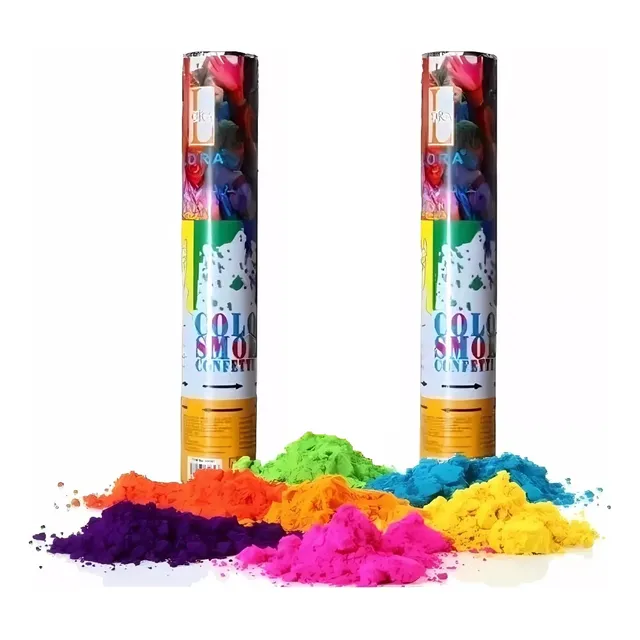 Tubo Polvo Holi Tierra De Colores 40 Cm Cotillon Fiesta X2