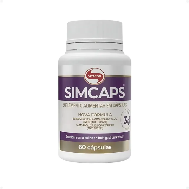 Simcaps Probiótico 3 Bilhoes 60caps Vitafor Original Nfe