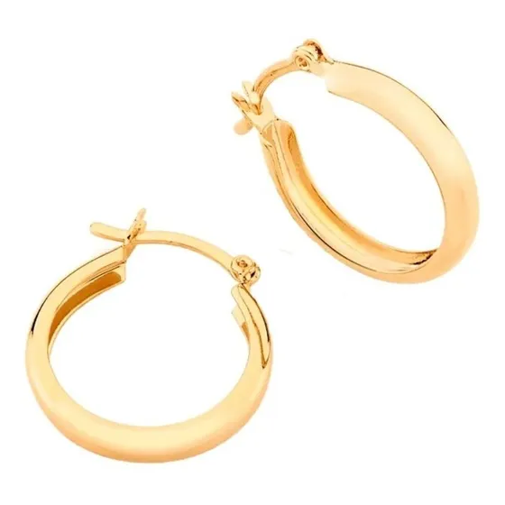 Brinco Argola Lisa Rommanel Casual Antialergico Ouro 18k Cor Amarelo