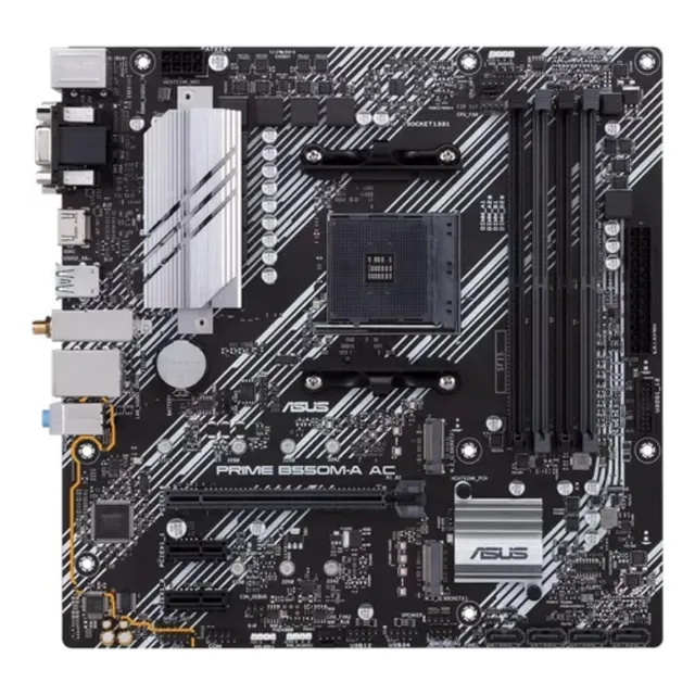 Tarjeta Madre Asus Prime B550m-a Wifi Pcie 4.0 Dual M.2 4x4 Color Negro