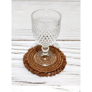 Combo Seis Posa Vasos En Macrame Lisa Chocolate Combo Seis Posa Vasos En Macrame Lisa Chocolate