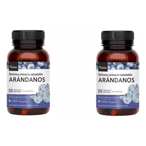 Arándano Concentrado Natier 100 Cápsulas Veganas Pack X 2