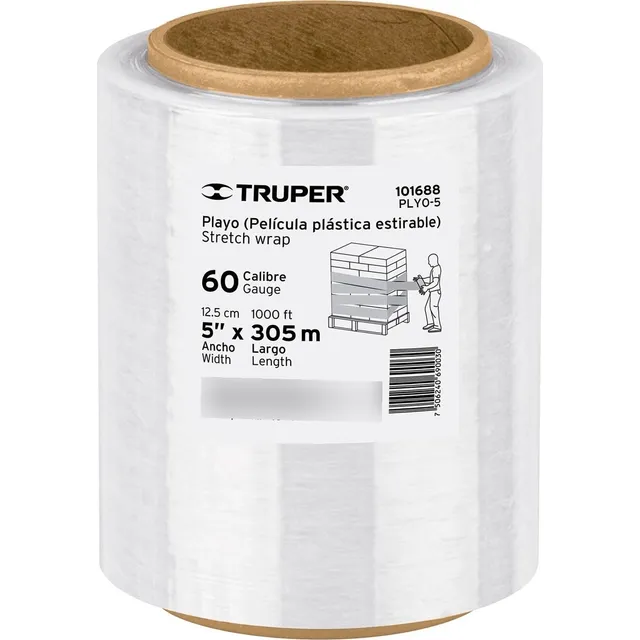 Nylon Film Stretch Para Embalar Ancho 12cm Rollo 305m Truper