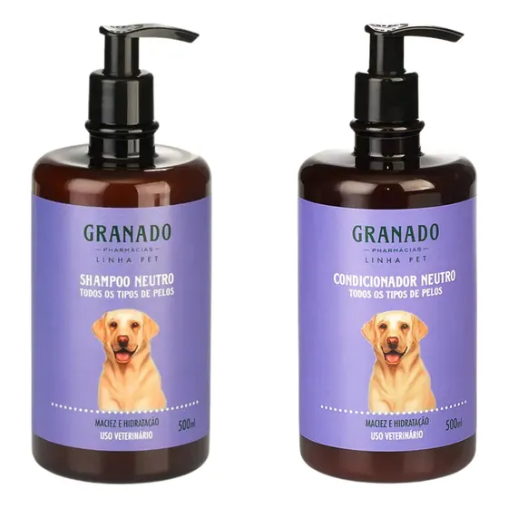 Kit de higiene para pets com shampoo e escova